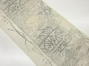 本箔抽象草花模様織出し名古屋帯